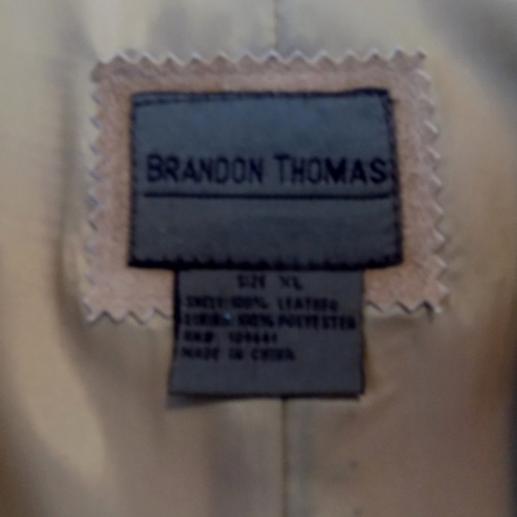 NWT Genuine suede leather coat Tan XL Gold stitches Brown Full-length Lined New - Picture 3 of 7